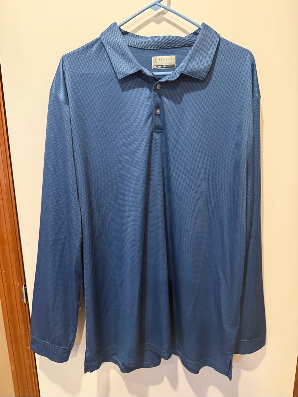 PGA Tour air flux blue men’s golf polo Long-Sleeve